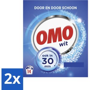 OMO – Waspoeder – Wit – 14 Wasbeurten - Voordeelverpakking - 2 stuks