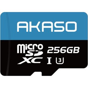 AKASO 256GB MicroSDXC U3 Geheugenkaart – Hoge snelheid – Voor Action Cam, Dashcam & Smartphone
