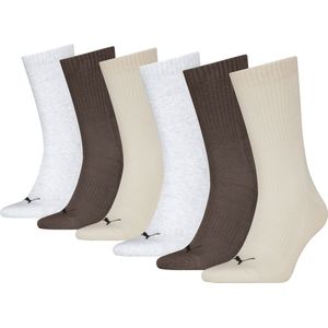 PUMA - UNISEX CUSHIONED NEXT CREW - Sportsokken - Alpine Snow/Bruin - 6 Paar
