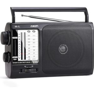 Draagbare radio - AM/FM - Geschikt voor ouderen - 1 stuk - Zwart