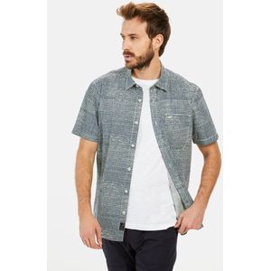 camel active Geruit kort mouw shirt gemaakt van katoen - Maat menswear-3XL - Donkerblauw