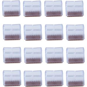 Siliconen stoel been vloerbeschermers - 16 stuks, meubel voeten caps covers - vierkant (55-65mm)