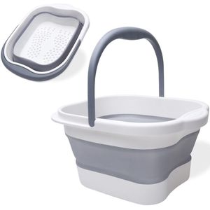 EXCITAT Voetbad - Opvouwbaar - Draagbaar Voetbad - met Handvat - 120 Massagepunten - Grijs - 13L