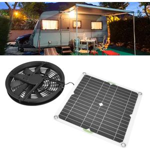 Zonne-energie Ventilatorset - 100W Krachtige Ventilator en Airconditioning voor Buiten en Kassen