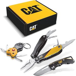 CAT 3 delige set met Multitool, zakmes en sleutelhanger tool