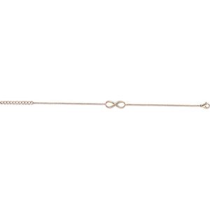 Silventi 980100551 Stalen armband - jasseron - infinity symbool 20 mm - lengte 17+3 cm - rosékleurig