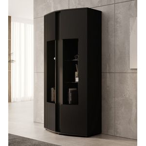 Meubella - Vitrinekast Minsk - Zwart - 87 cm