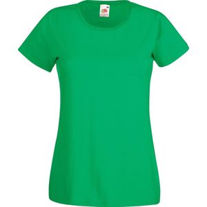 Fruit of the Loom Dames/vrouwen Lady-Fit Valueweight Short Sleeve T-Shirt (Pak van 5) (Kelly Groen)