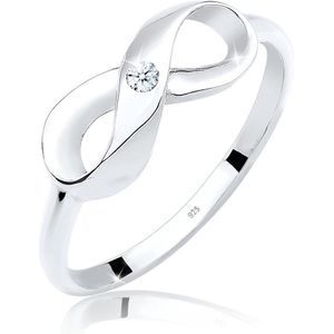 Elli PREMIUM Dames Ring Dames Infinity Diamant (0.03 ct.) in 925 Sterling Zilver