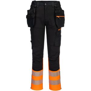 Portwest - DX4-Hi-Vis Broek - Oranje/Zwart - Klasse 1 met Afneembare Holsterzakken