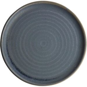 Olympia Canvas Ronde Borden Met Smalle Rand Blauw Graniet 26,5cm FA303