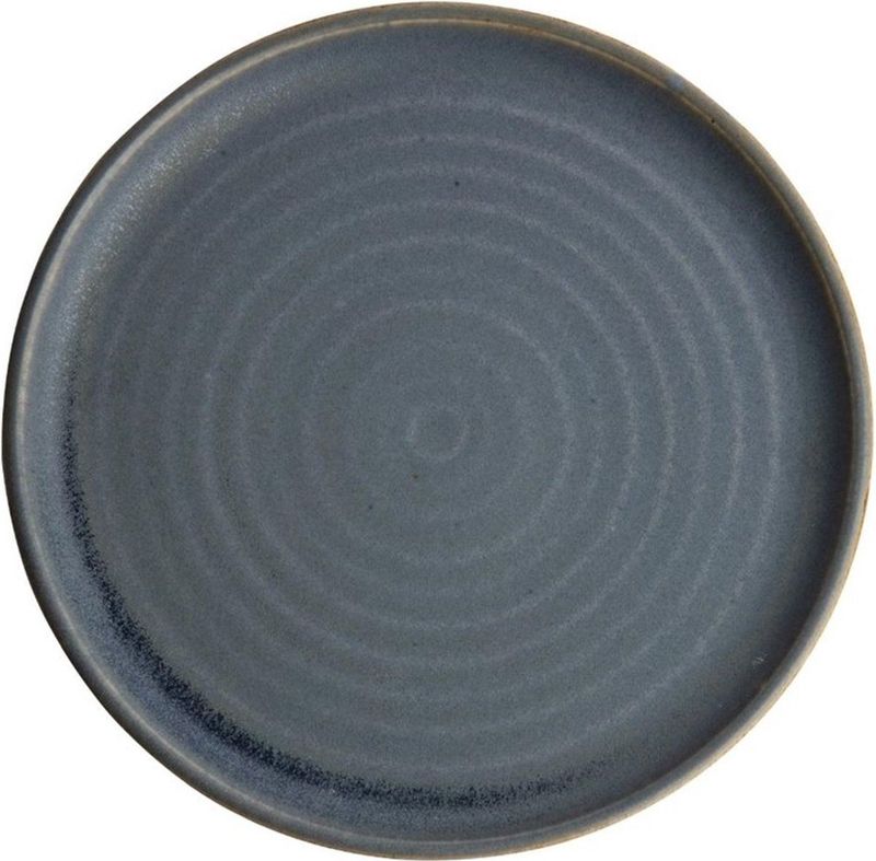Olympia Canvas Ronde Borden Met Smalle Rand Blauw Graniet 26,5cm FA303