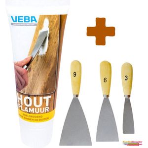 Houtplamuur - Houtvuller - 400 Gram - Inclusief KD Plamuurmes Set 3-Delig