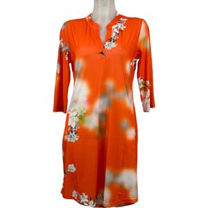 Angelle Milan – Travelkleding voor dames – Rode Bloem Jurk – Ademend – Kreukherstellend – Duurzame jurk - In 5 maten - Maat XL