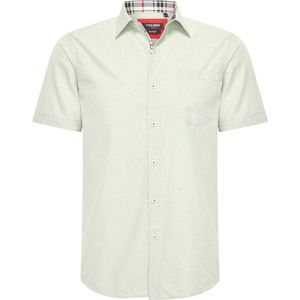 Heren overhemd met borstzak - Korte mouwen - Comfort Fit - Longsleeve Shirt - Maat L - Groen