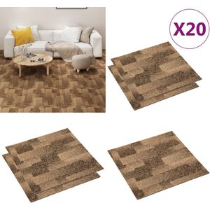 vidaXL Tapijttegels 20 st 5 m² bruin - Tapijttegel - Tapijttegels - Vloertegel - Vloertegels
