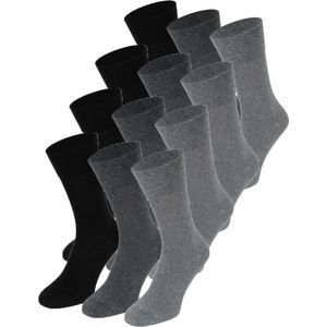 12 paar Calzini katoen Heren Sokken naadloos - 39-42 - Grijs - Donker Grijs - Zwart
