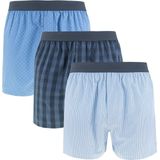 JBS - Boxershorts - Blauw - 3-pack - Wijde Pasvorm