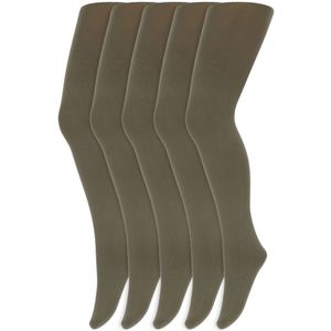 Meisjes panty's | 100 denier | Merk: Yellow Moon | Maat: 98 t/m 176 | Kleur: Olijf groen | 5 Paar