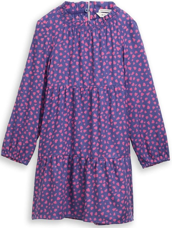 TOM TAILOR - Jurk - Donkerblauw - Met Ruches en Volant