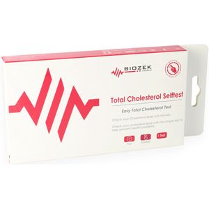 Cholesterol test Totaal - Cholesterol Zelftest voor Cholesterolwaarde - Eenvoudig Cholesteroltesten thuis uit te voeren in 2 minuten - 1 stuks
