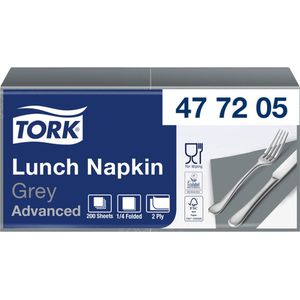 Tork tissue servet 33x33cm 2-laags 1/4-vouw grijs 10x200