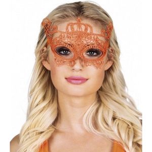 oogmasker kant oranje dames