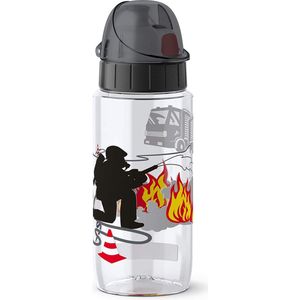 Drink2Go Tritan drinkfles | 0,5 liter | Auto-Close-kindersluiting | 100% dicht | lekvrij | vaatwasmachinebestendig | BPA-vrij | Fireman