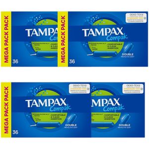 Tampax Compak Super – 4 × 36 stuks – Tampons met Applicator