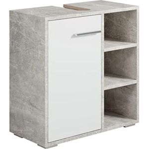 Gratyfied - Badkamer kastje onder wastafel - ‎60 x 28 x 57,5 cm - 14,9 kg - Beton met wit‎