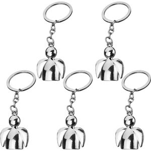 Set-van-5-sleutelhangers-beschermengel-scholieren-basisschool-zeemeermin-afscheid-Zilver-Eén-maat-Modern .