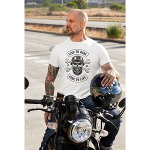 Rick & Rich biker - T-shirt M - Ride to Live tshirt - Heren biker tshirt - Live to ride tshirt - Mannen biker tshirt