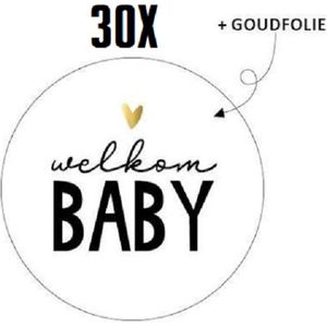 30x Sluitsticker Welkom BABY | Jongen | Meisje | Baby | 40 mm | Geboorte Sticker | Sluitzegel | Sticker Geboortekaart | Baby nieuws | Zwangerschap | Luxe Sluitzegel