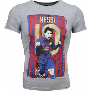 T-shirt - Messi 10 Print - Grijs