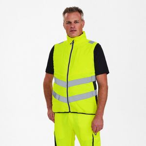 Engel Safety gewatteerd bodywarmer 5159-158 - Hi-vis Yellow / Black - L