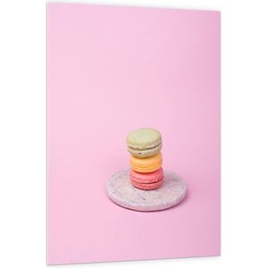 Forex - Macarons op Marmeren Onderzetter  - 100x150cm Foto op Forex