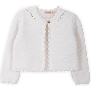 Minora Baby Gebreid Vest - Baby kleding jongens en meisjes- Hoogwaardige Baby vest- Kraamcadeau - Babyshower, Newborn-Wit 6/9 Maanden- Sinterklaas