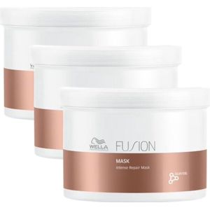 Wella Herstellend Haar Masker Fusion - 500ml - 3 Stuks - Voordeelverpakking