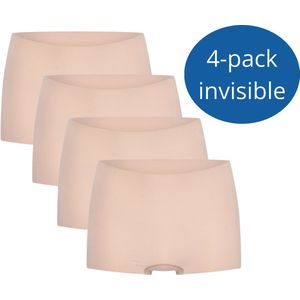 Beeren 4-pack invisible dames short Laura caffé latte Maat L/XL
