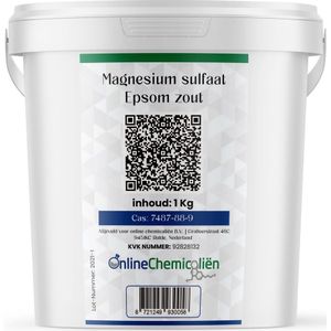 Online chemicaliën Epsom zout 1 kg - Bitterzout gebruikt als badzout - Toevoeging van magnesiumsulfaat voor rust & ontspanning & wellnessbeleving - Epsom salt kopen van hoge kwalitiet - Magnesium zouten van pharmaceutische kwaliteit