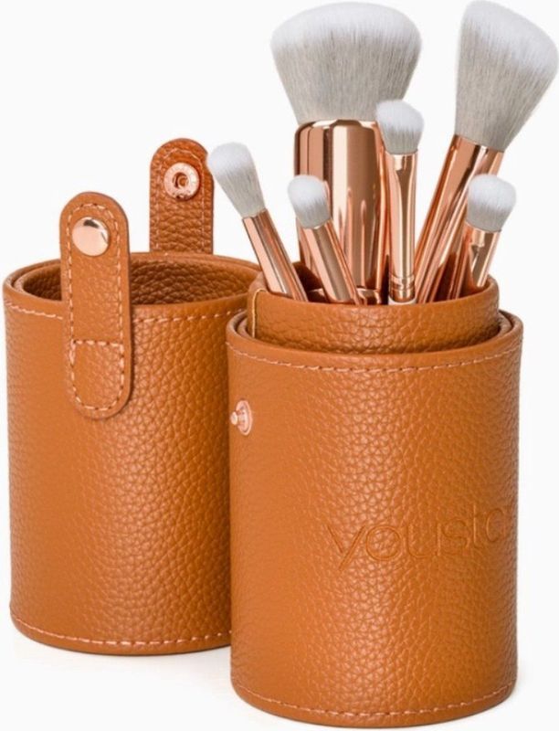 Make-upborstel set voor op reis of thuis gebruik - poeder borstel - rouge - oogschaduw - contour borstel 6st