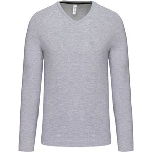 Kariban T-shirt V-hals lange mouwen K358 - Oxford Grey - S