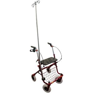 Premis Provo - Infuusstandaard - RVS - Past op 2e Generatie Rollator - 135 cm - Inclusief Stokbak Houder