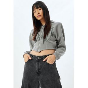 Volledige ritssluiting met capuchon Korset Gedetailleerd Sweatshirt