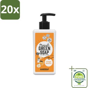 20 x Marcel's Green Soap - Handzeep - Sinaasappel & Jasmijn - Zachte verzorging - 250 ml - Grootverpakking - Handzeep - Sinaasappel - Jasmijn - Biologische Zeep - Natuurlijke Zeep
