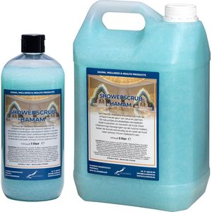 Showerscrub Hamam 1 liter + 5 liter - verfrissende scrubgel - exfoliërende bodyscrub - voordeelverpakking- navulling