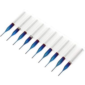 Pack of 10 tungsten routers routers with blue coating, milling tip, CNC turning mill, 0.5 mm.