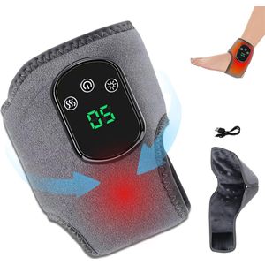3-in-1 voetmassage-apparaat - Verwarmende wikkel - Met 3 vibratiestanden en - 5 warmteniveaus - Voor bloedsomloop en pijnverlichting - Voor voetontspanning - Voor neuropathie, tendinitis en plantaire fasciitis (1 stuk)