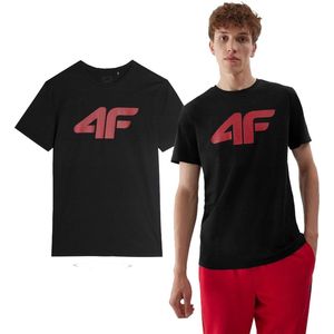 4F Heren-T-shirt AW23TTSHM0877 Zwart Maat M