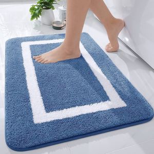 JGS ® Zachte Antislip Badmat van Microvezel in Stijlvol Blauw, 40 x 60 cm, Comfort en Functionaliteit